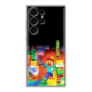 Чехлы для Samsung Galaxy S23 Ultra (Персонажи Майн Крафт) (Герой Майнкрафт)