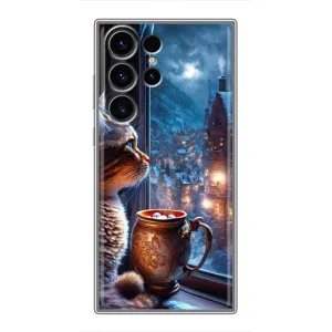 Чехлы на Новый Год Samsung Galaxy S23 Ultra (Кот новогодний)