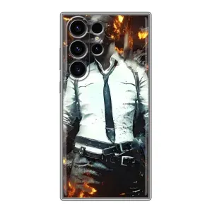 Силиконовый чехол с картинкой "Герой Pubg" на Samsung Galaxy S23 Ultra (Man Пубг)