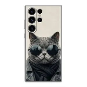 Чехол на тематику: Коты для Samsung Galaxy S23 Ultra (Модный кот)