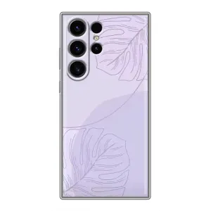 Чехол цветочный дизайн для Samsung Galaxy S23 Ultra (Монстера фиолетовая)
