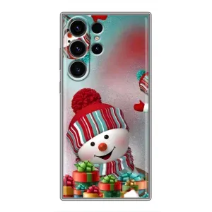 Чехлы на Новый Год Samsung Galaxy S23 Ultra (Снеговик в шапке)