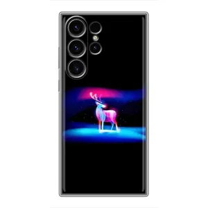 Силиконовый бампер с картинкой животных для Samsung Galaxy S23 Ultra (Яркий олень)