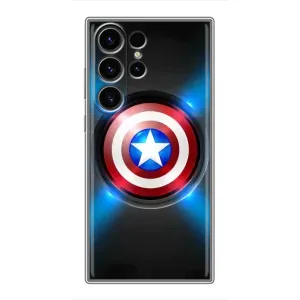 Чехол с Щитом Капитана Америки на Samsung Galaxy S23 Ultra (Яркий Щит Капитана)