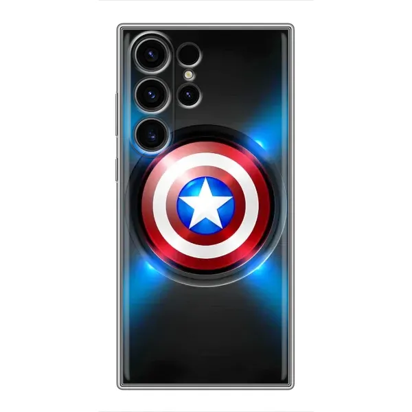 Чехол с рисунком «Яркий Щит Капитана» для Samsung Galaxy S23 Ultra
