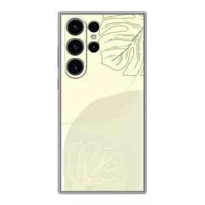 Чехол цветочный дизайн для Samsung Galaxy S23 Ultra (Зелёный фон)
