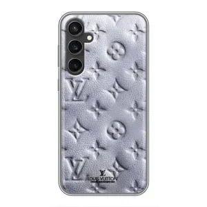 Текстурный Чехол Louis Vuitton для Самсунг С23 (Белый ЛВ)