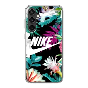 Силиконовый Чехол на Samsung Galaxy S23 с картинкой Nike (Цветочный Nike)