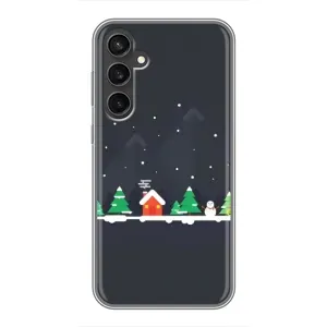 Силиконовый бампер на рождество для Samsung Galaxy S23 (Город зимний)