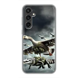 Чехол с мемами тралалело тралала для Samsung Galaxy S23 (Гусини и крокодило)