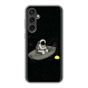 Силиконовый Чехол с принтом "Космонавты" на Samsung Galaxy S23 (Космонавт на рыбалке)