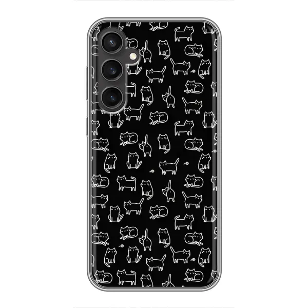 Чехол с рисунком «Котики на черном» для Samsung Galaxy S23 Чехол с рисунком «Котики на черном» для Samsung Galaxy S23