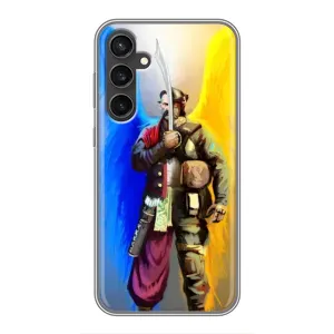 Чехол с картинкой (Патриотический КОЗАК) на Samsung Galaxy S23 (Козак с крыльями)