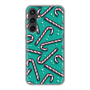 Силиконовый бампер на рождество для Samsung Galaxy S23 (Леденцы)