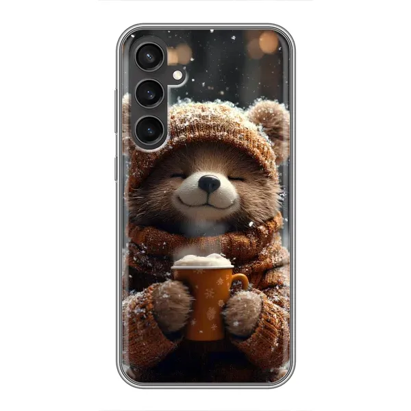 Чехол с рисунком «Медвежонок с кофе» для Samsung Galaxy S23 Чехол с рисунком «Медвежонок с кофе» для Samsung Galaxy S23