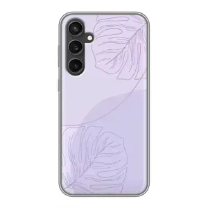 Чехол цветочный дизайн для Samsung Galaxy S23 (Монстера фиолетовая)