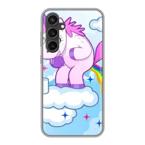 Чехол Unicorn на Samsung Galaxy S23 (Радуга единорожка)