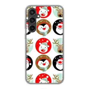 Силиконовый бампер на рождество для Samsung Galaxy S23 (Рождественский принт)