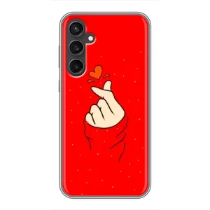 Чехлы (Знак сердечка) на Samsung Galaxy S23 (Сердце на красном)