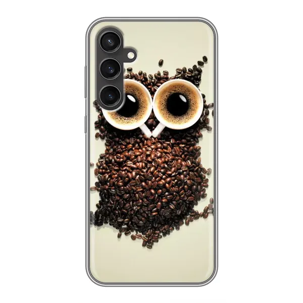 Чехол с рисунком «Сова с зерен кофе» для Samsung Galaxy S23 Чехол с рисунком «Сова с зерен кофе» для Samsung Galaxy S23