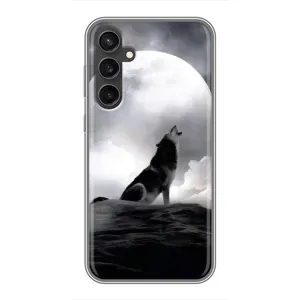 Чохол з Вовком на Samsung Galaxy S23 (Вовк і місяць)