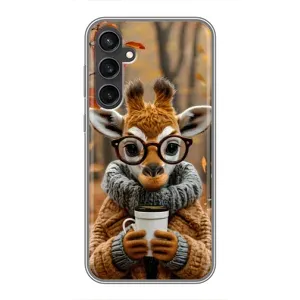 Друкований чохол 'Звірята з кавою' для Samsung Galaxy S23 (Жираф з кавою)