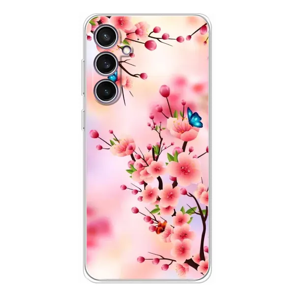 Чехол с рисунком «Бабочки на сакуре» для Samsung Galaxy S24 FE Чехол с рисунком «Бабочки на сакуре» для Samsung Galaxy S24 FE