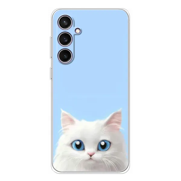 Чехол с рисунком «Белый кот» для Samsung Galaxy S24 FE Чехол с рисунком «Белый кот» для Samsung Galaxy S24 FE