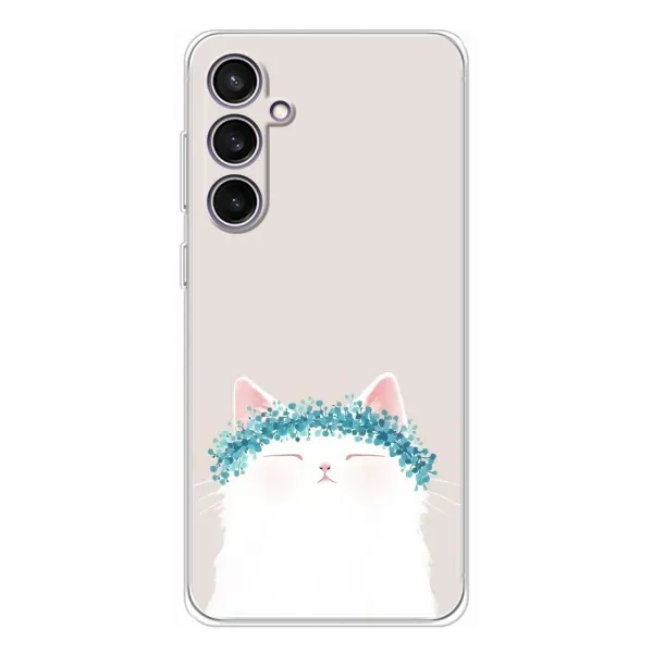 Чехол с рисунком «Белый котик» для Samsung Galaxy S24 FE Чехол с рисунком «Белый котик» для Samsung Galaxy S24 FE