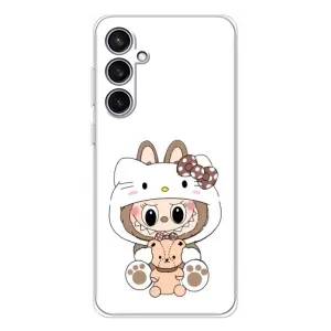 Чехол с принтом Лабубу для Samsung Galaxy S24 FE (Белый Лабубу)