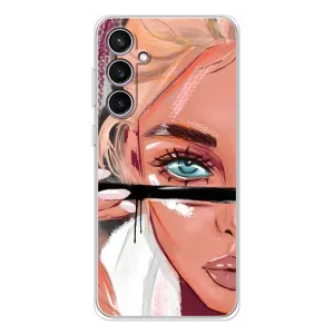 Силиконовый Чехол на Samsung Galaxy S24 FE с картинкой Стильных Девушек (Девушка и ресницы)