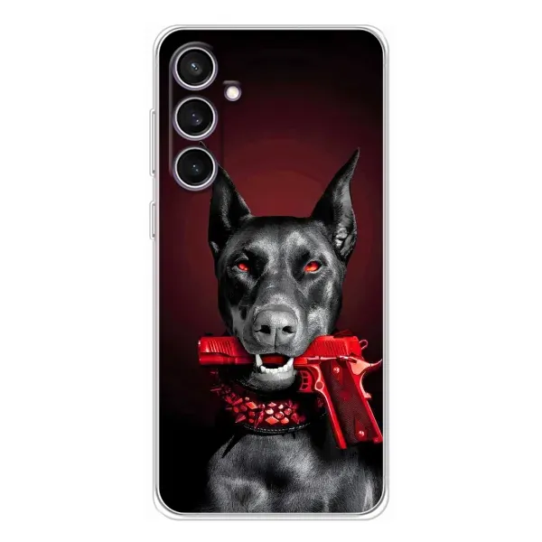 Чехол с рисунком «Доберман злой» для Samsung Galaxy S24 FE Чехол с рисунком «Доберман злой» для Samsung Galaxy S24 FE