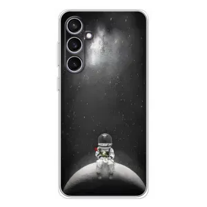 Силиконовый Чехол с принтом "Космонавты" на Samsung Galaxy S24 FE (Космонавт романтик)