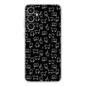 Чохол на тематику: Коти для Samsung Galaxy S24 FE (Котики на чорному)