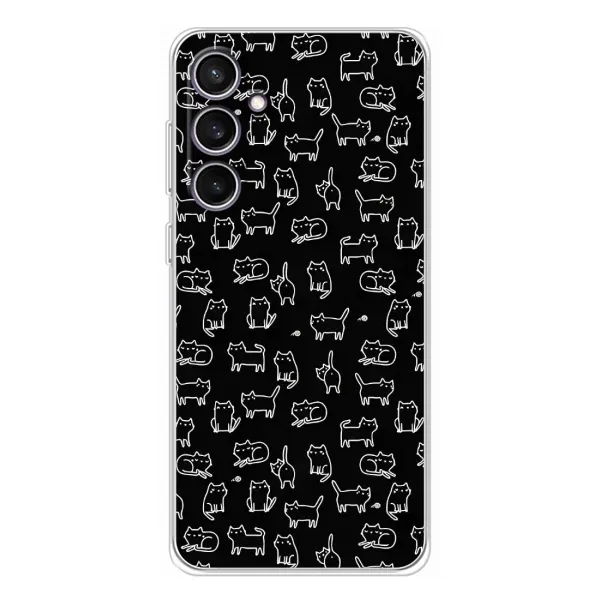 Чехол с рисунком «Котики на черном» для Samsung Galaxy S24 FE Чехол с рисунком «Котики на черном» для Samsung Galaxy S24 FE