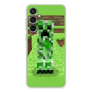 Чехлы для Samsung Galaxy S24 FE (Персонажи Майн Крафт) (Крипер 2)