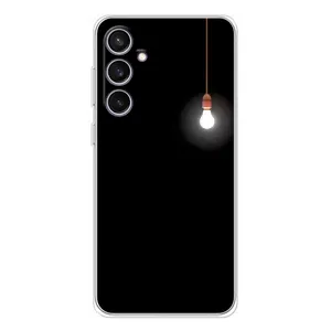 Чехол с картинками на черном фоне для Samsung Galaxy S24 FE (Лампочка)