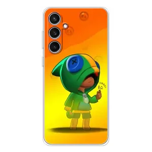 Чехол Бравл Старс для Samsung Galaxy S24 FE (LEON в кофте)