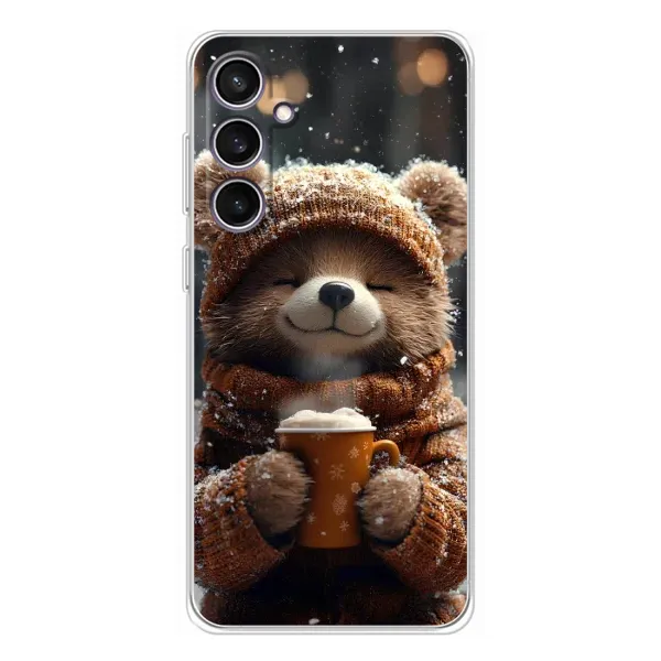 Чехол с рисунком «Медвежонок с кофе» для Samsung Galaxy S24 FE Чехол с рисунком «Медвежонок с кофе» для Samsung Galaxy S24 FE