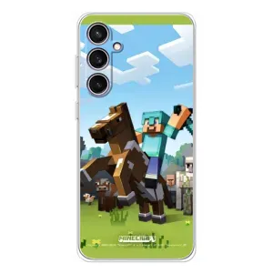 Чехлы для Samsung Galaxy S24 FE (Персонажи Майн Крафт) (На коне)