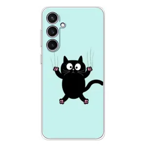Силіконовий чохол з котиком для Samsung Galaxy S24 FE (Падаючий кіт)