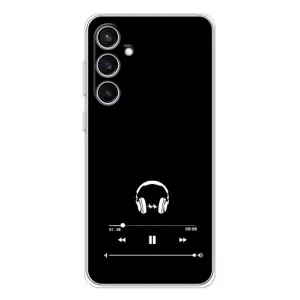 Чехол с картинками на черном фоне для Samsung Galaxy S24 FE (Плеер)