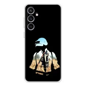 Силиконовый чехол с картинкой "Герой Pubg" на Samsung Galaxy S24 FE (Пубг мен)
