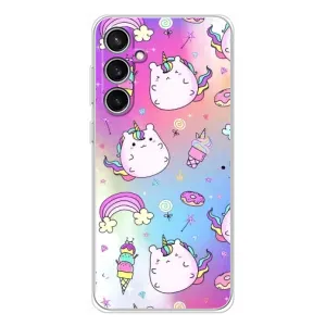 Чехол Unicorn на Samsung Galaxy S24 FE (Радуга и Единорог)