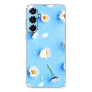 Чохол з Квітами для Samsung Galaxy S24 FE (ромашки на блакитному)