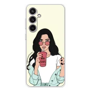 Силиконовый Чехол на Samsung Galaxy S24 FE с картинкой Стильных Девушек (С напитком)