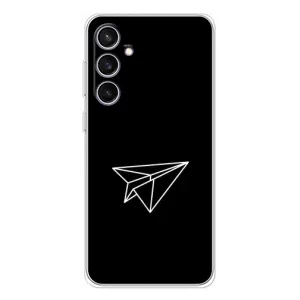 Чехол с картинками на черном фоне для Samsung Galaxy S24 FE (Самолетик)