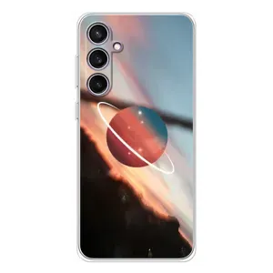 Чехол (ТПУ) с планетами на Samsung Galaxy S24 FE (Сатурн)
