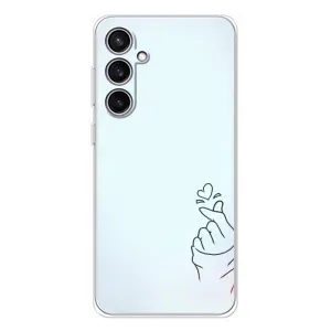 Чехлы (Знак сердечка) на Samsung Galaxy S24 FE (Сердце на голубом)