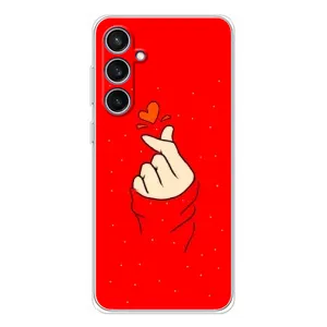 Чехлы (Знак сердечка) на Samsung Galaxy S24 FE (Сердце на красном)